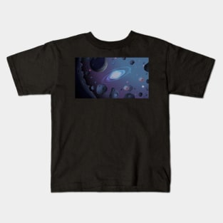 Galaxy and planets print face mask Kids T-Shirt